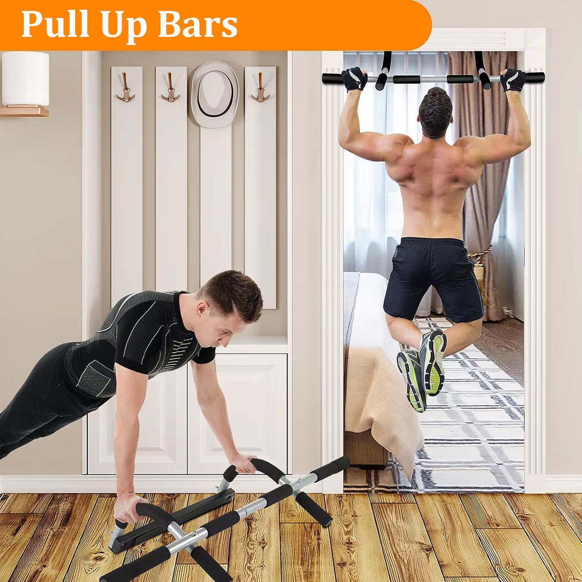 Pull up Bars, Wall Mounted Door Horizontal Bar Chin up Bar, Multi Gyms for Home, Strength Training Fitness Equipment