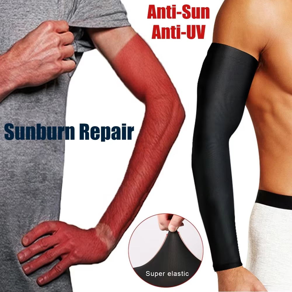 1Pcs Sports Compression Long Arm Sleeve Breathable Elbow Support Sunscreen Protection Basketball Bicycle Safety Arm Pad Unisex