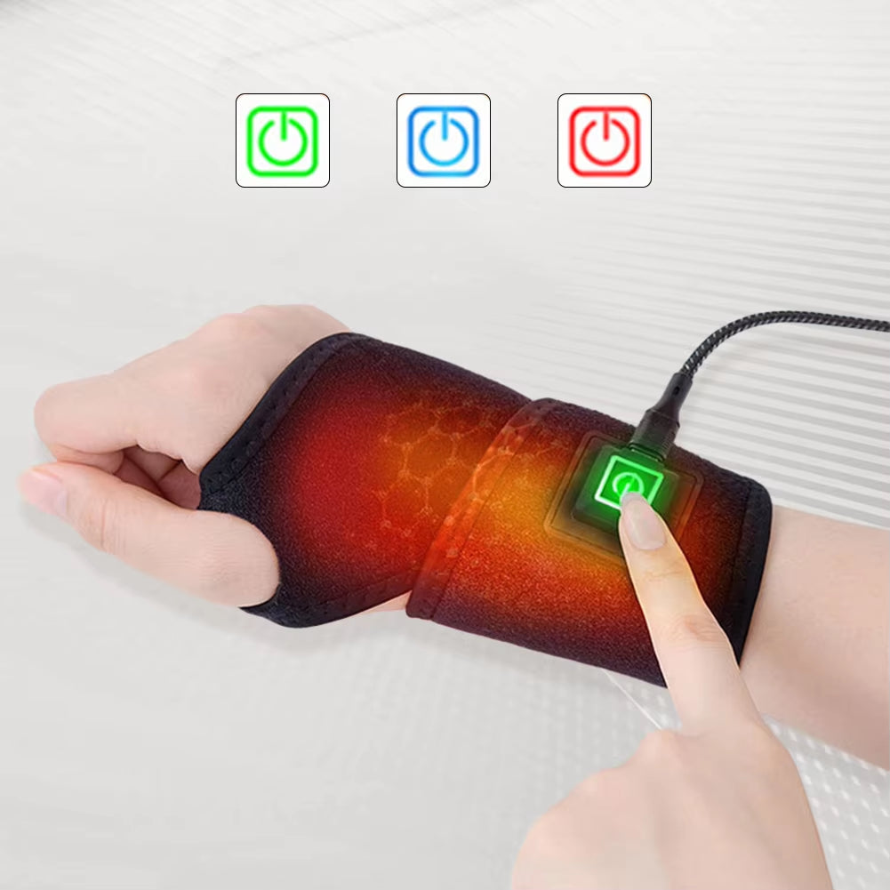 Electric Wrist Thumb Brace Heating Pad 3 Level Temperature Wrist Warmer Support Wristband for Injury Rheumatism Tendonitis