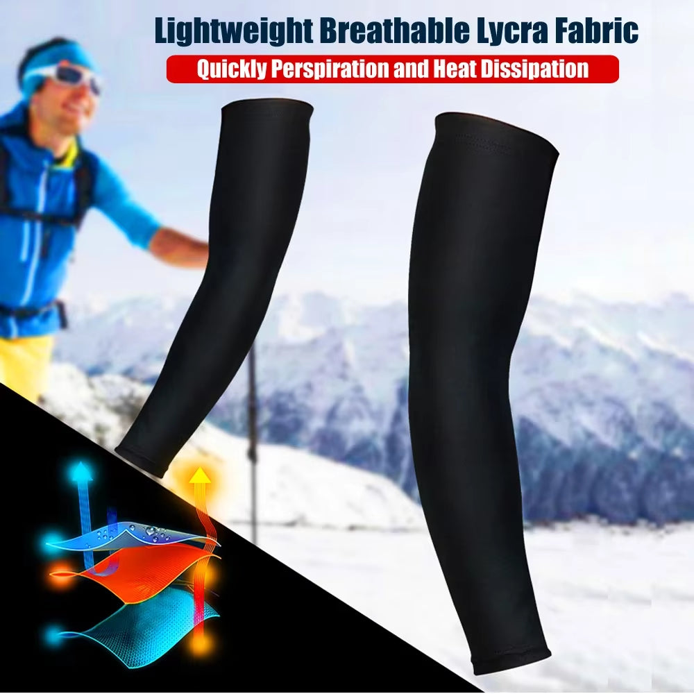 1Pcs Sports Compression Long Arm Sleeve Breathable Elbow Support Sunscreen Protection Basketball Bicycle Safety Arm Pad Unisex