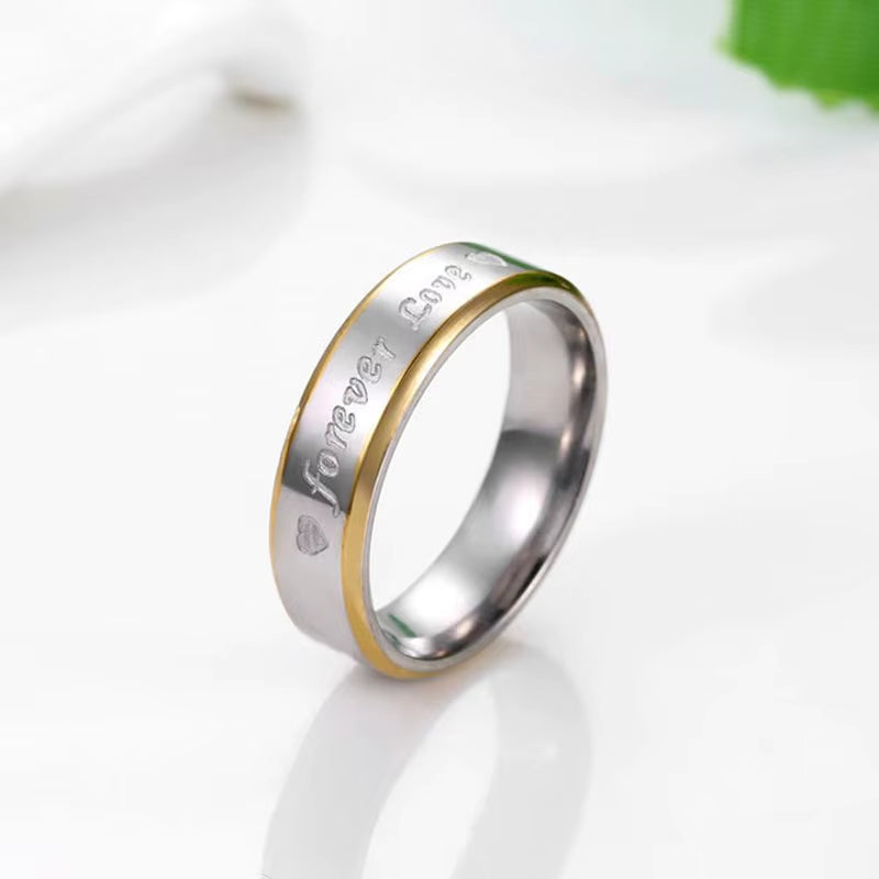 Couple Rings Forever Love Band Ring for Valentine Wedding Titanium Stainless Steel Ringscustom Engraving Name