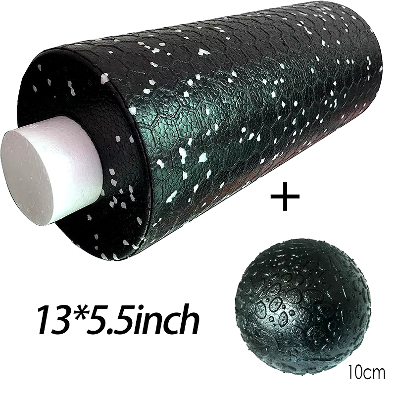 EPP Foam Roller + Massage Ball SET Fitness Mobility Ball Yoga Roller for Back/Neck/Foot Physical Therapy Pain Relief