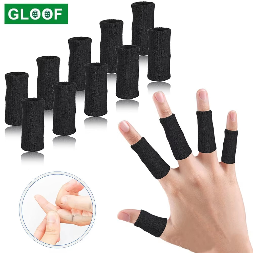 10Pcs Comfortable Finger Brace Splint Sleeve Thumb Support Protector Elastic Breathable Stabilizers for Golf