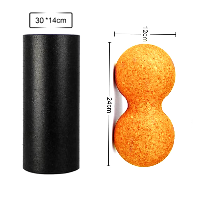 EPP Foam Roller + Massage Ball SET Fitness Mobility Ball Yoga Roller for Back/Neck/Foot Physical Therapy Pain Relief