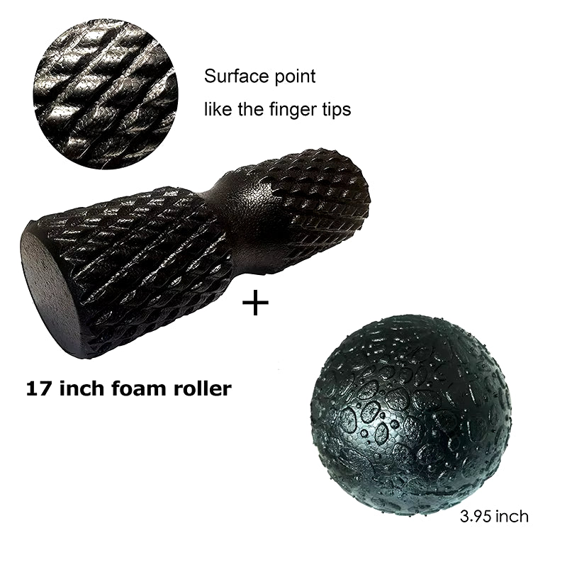 EPP Foam Roller + Massage Ball SET Fitness Mobility Ball Yoga Roller for Back/Neck/Foot Physical Therapy Pain Relief