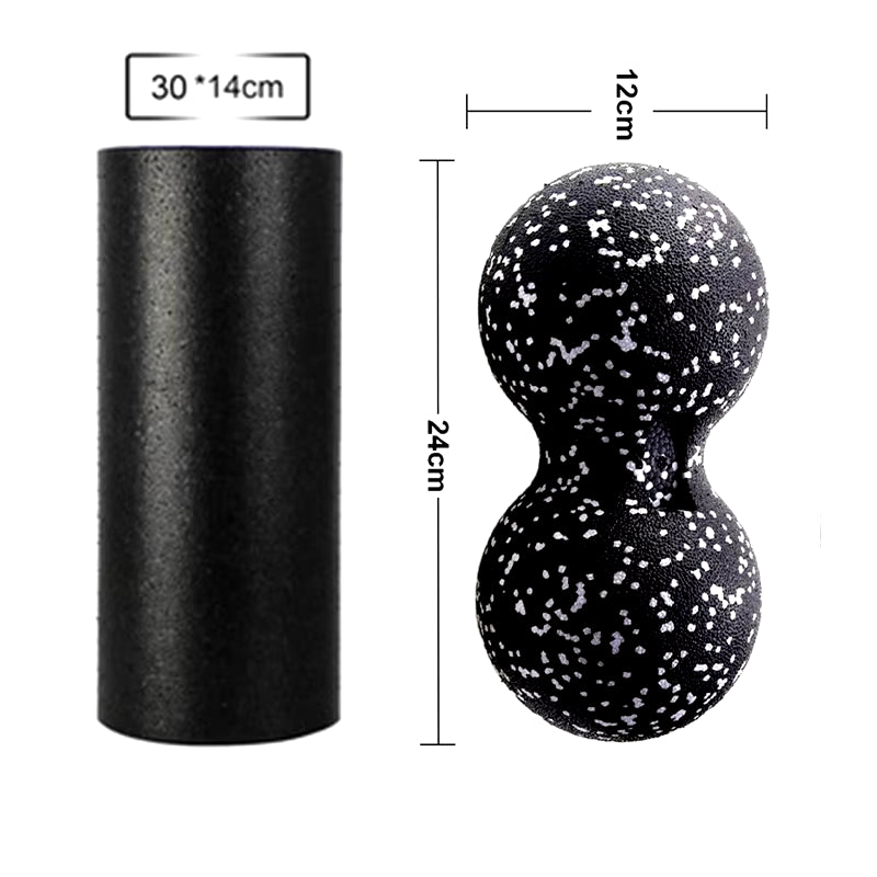 EPP Foam Roller + Massage Ball SET Fitness Mobility Ball Yoga Roller for Back/Neck/Foot Physical Therapy Pain Relief