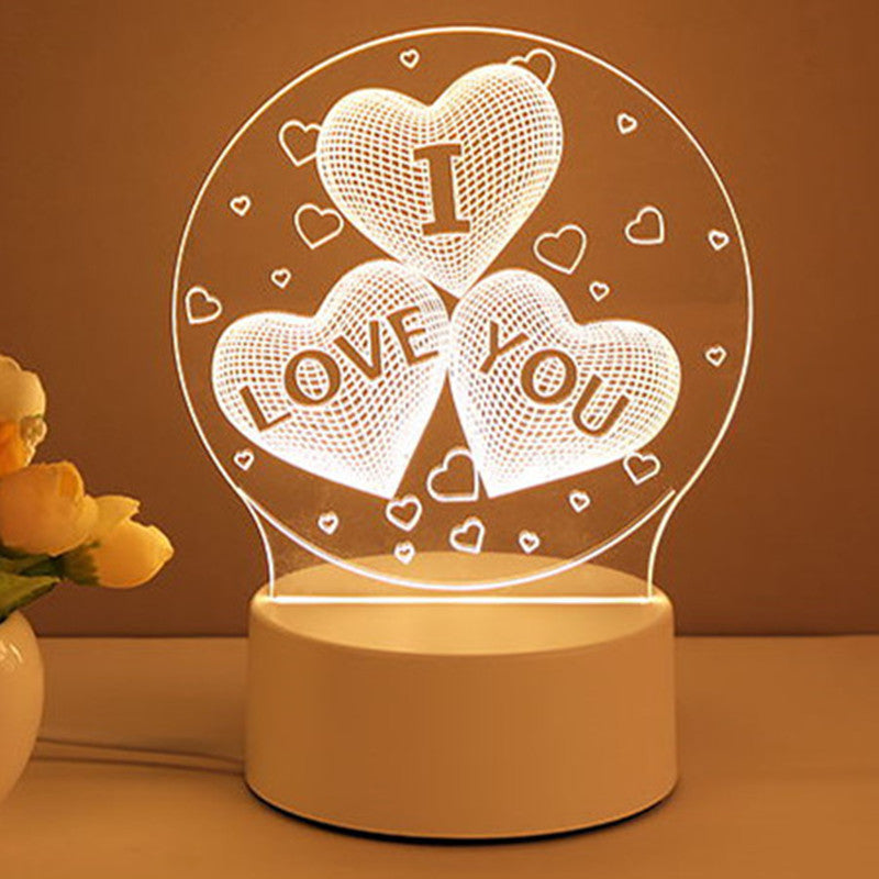 3D Lamp Acrylic USB LED Night Lights Neon Sign Lamp Xmas Home Decorations for Room Decor Valentines Day Gifts