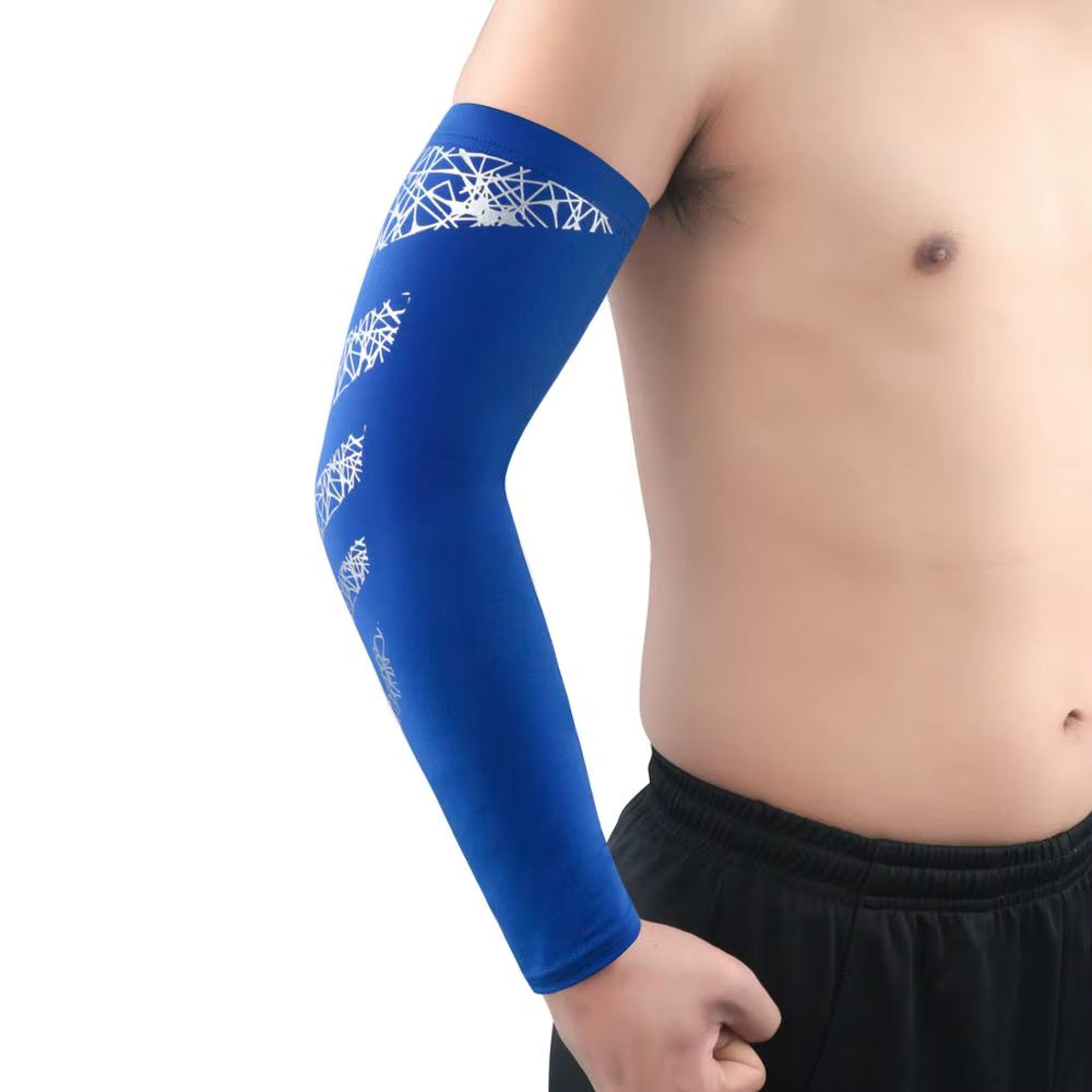 1Pcs Lightning Pattern Sports Arm Guard Basketball Volleyball Arm Sleeves Armband Sport Elastic Elbow Pads Arm Warmers 8 Colors